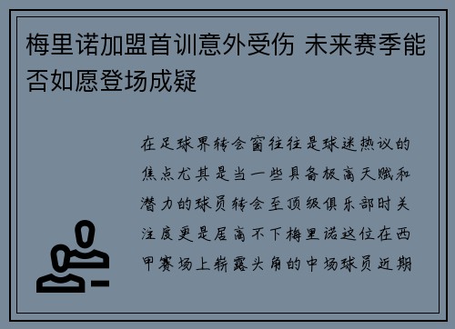 梅里诺加盟首训意外受伤 未来赛季能否如愿登场成疑